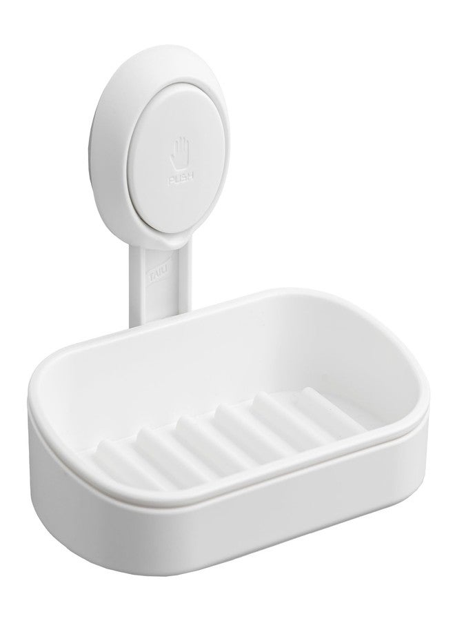 TAILI Soap Holder Soap Dish for Shower, Suction Cup Soap Holder for Shower Wall, Bathroom Accessories, Removable Strong Hold Soap Saver, Drill Free, White - Image 1