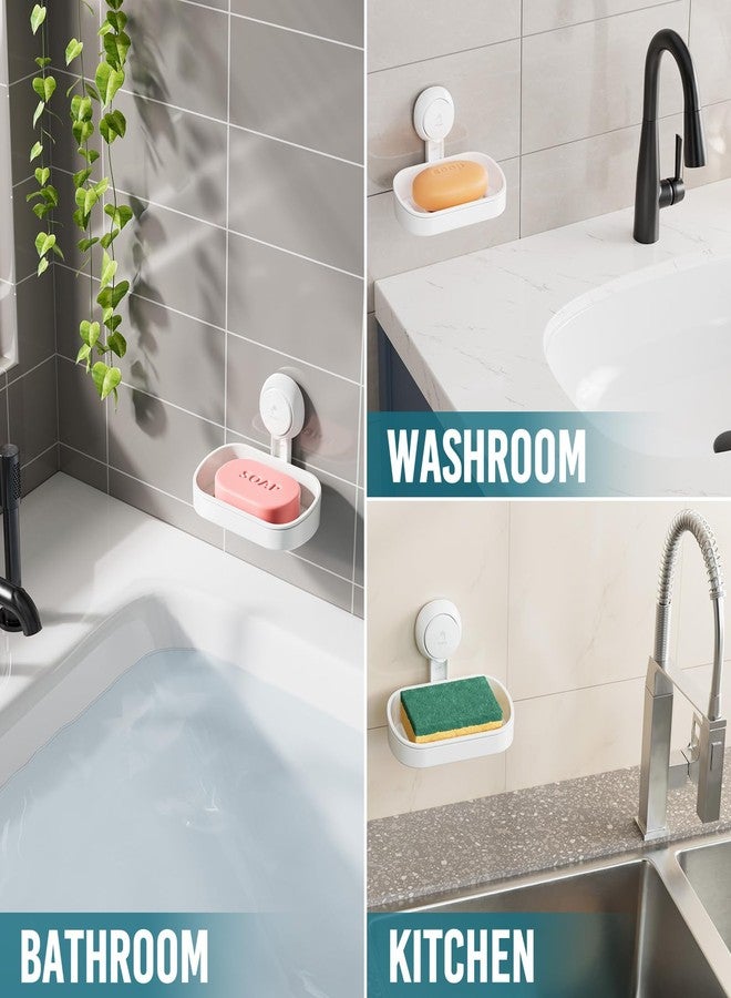 TAILI Soap Holder Soap Dish for Shower, Suction Cup Soap Holder for Shower Wall, Bathroom Accessories, Removable Strong Hold Soap Saver, Drill Free, White - Image 4