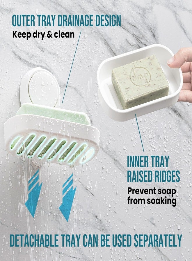 TAILI Soap Holder Soap Dish for Shower, Suction Cup Soap Holder for Shower Wall, Bathroom Accessories, Removable Strong Hold Soap Saver, Drill Free, White - Image 3
