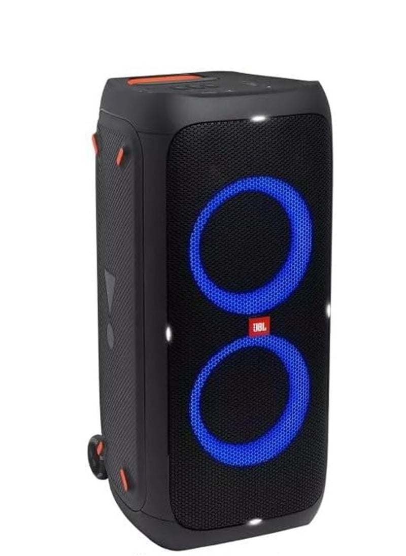 Party Box 310 Portable Party Speaker with Dazzling Lights and Powerful JBL Pro Sound, 18H Battery, Built-In Wheels, IPX4 Splashproof, Sound Effects, Karaoke