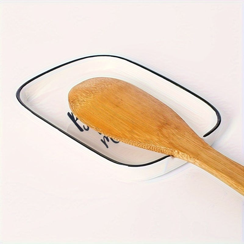 Heat Resistant Ceramic Spoon Rest White Blessed Beyond Measure Design for Stove Top Kitchen Counter - Image 2