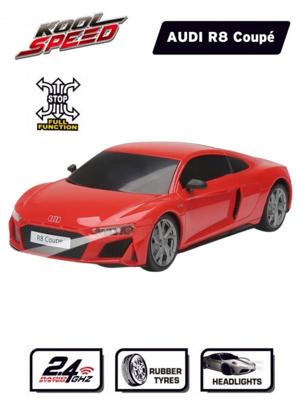 gearbox Kool Speed 1:24 R/C Audi R8 Coupé Remote Control Sports Car Toys For Kids  3 Years+ (Red) - Image 5