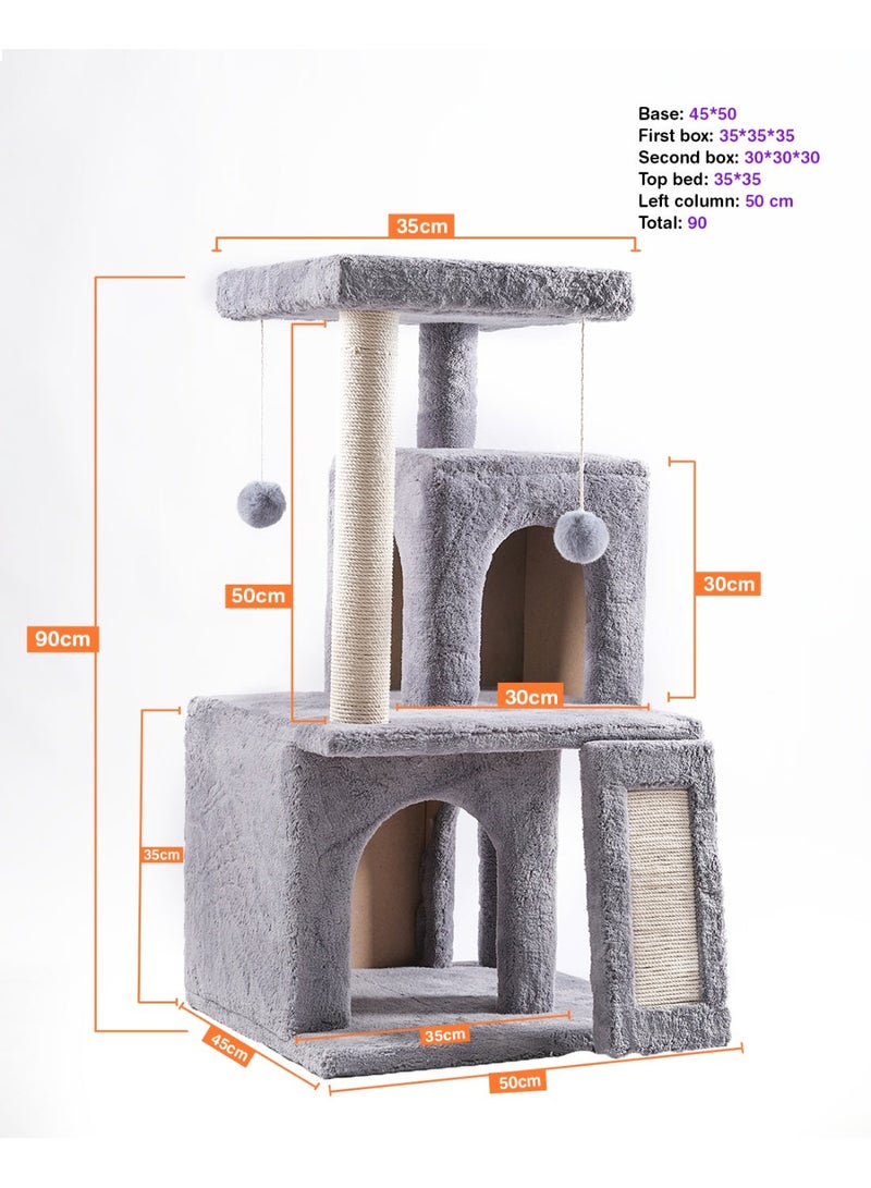 Multi-Level Cat Tree with Condos & Hammocks 90cm - Image 2