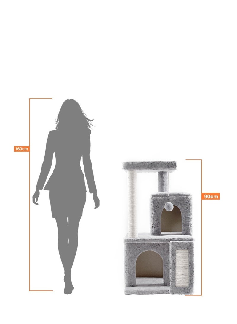 Multi-Level Cat Tree with Condos & Hammocks 90cm - Image 3