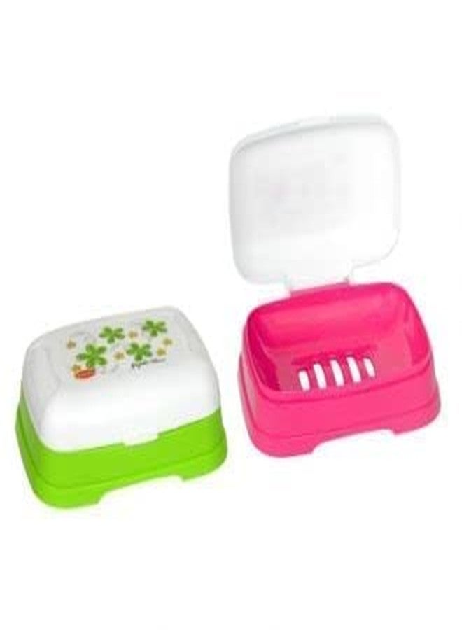 Blumfye Plastic Soap Dish Set of 4 pcs (Multicolour -Colour May Vary, Standard) - Image 3