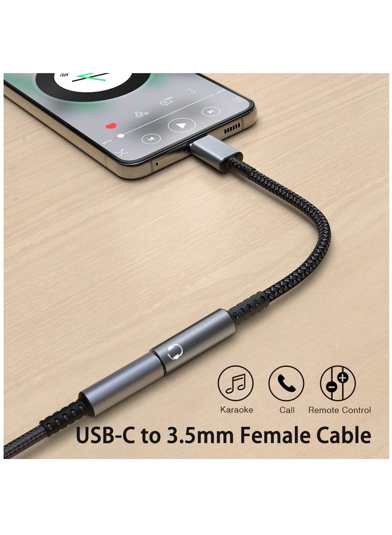 USB C to 3.5mm Audio Adapter USB Type C to 3.5mm Female Headphone Jack Adapter USB C Headphone Adapter Aux Adapter Dongle HiFi DAC Cable Cord for Samsung Galaxy iPad Pro MacBook - Image 3