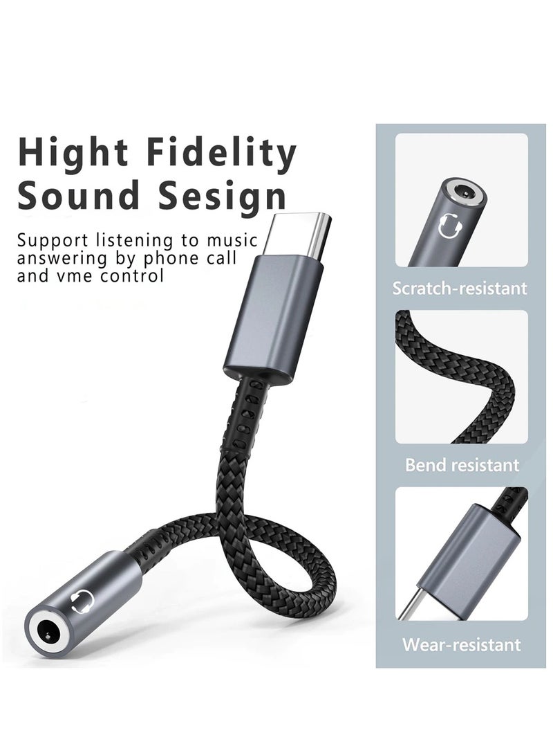USB C to 3.5mm Audio Adapter USB Type C to 3.5mm Female Headphone Jack Adapter USB C Headphone Adapter Aux Adapter Dongle HiFi DAC Cable Cord for Samsung Galaxy iPad Pro MacBook - Image 4
