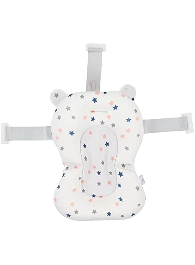 وسادة مقعد حمام الطفل، حصيرة دعم حمام عائمة قابلة للطي وقابلة للتعديل، وسادة مقعد حوض استحمام للأطفال حديثي الولادة، حصيرة حوض استحمام غير قابلة للانزلاق، وسادة حوض استحمام للأطفال من عمر 0 ​​إلى 12 شهرًا - Image 1