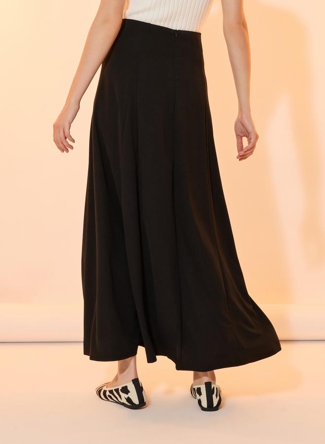 تايك تو تنورة طويلة سادة بحافة واسعة - Image 4