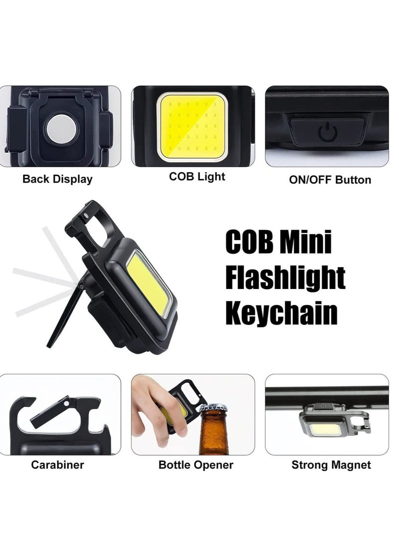 Generic - Mini Flashlight, 800Lumens COB Bright Rechargeable Keychain Flashlights, Black, LEDLIG01-B - Image 1