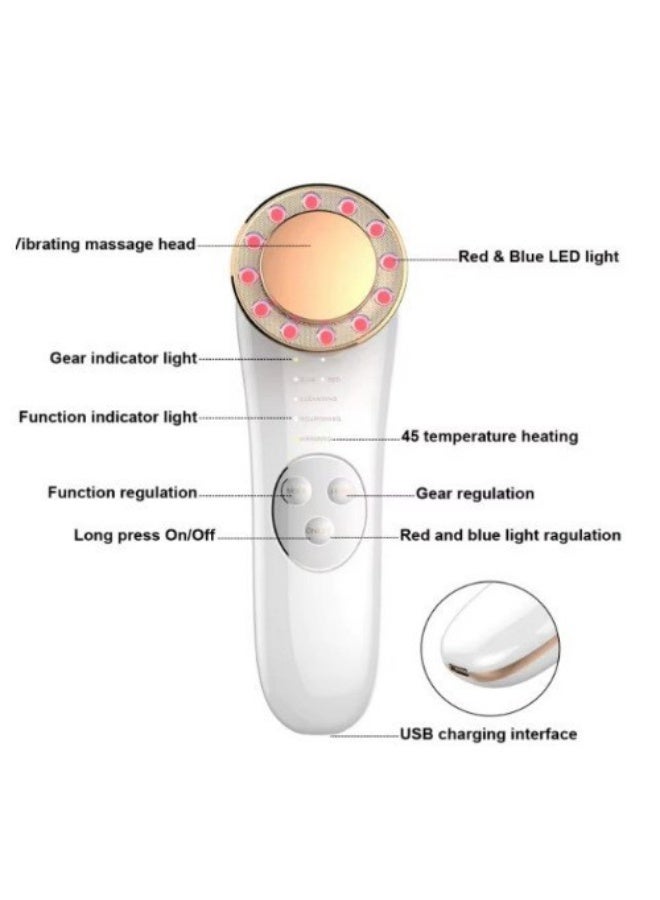 عام جهاز تدليك الوجه لشد البشرة، جهاز العلاج بالضوء LED 3 ألوان، جهاز التجميل بترددات الراديو 7 في 1 EMS جهاز تدليك الوجه لمكافحة الشيخوخة وتجديد الشباب - Image 5