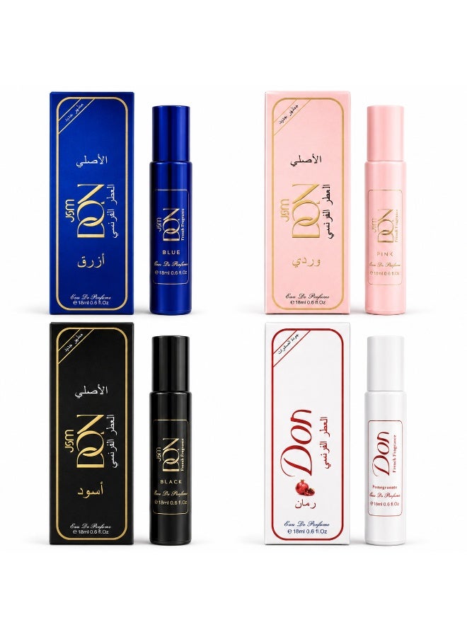 دونا مجموعة عطور من دون حلوه وفاخره مكونه من 4 قطع 18 مل - Image 1
