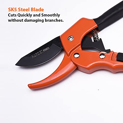 Harden 8" (200mm) Garden Pruner, SK5 Steel Blade, Designed to Cut 1.5 cm Diameter Wood, One-Handed Safety Lock - 630421 - Image 4