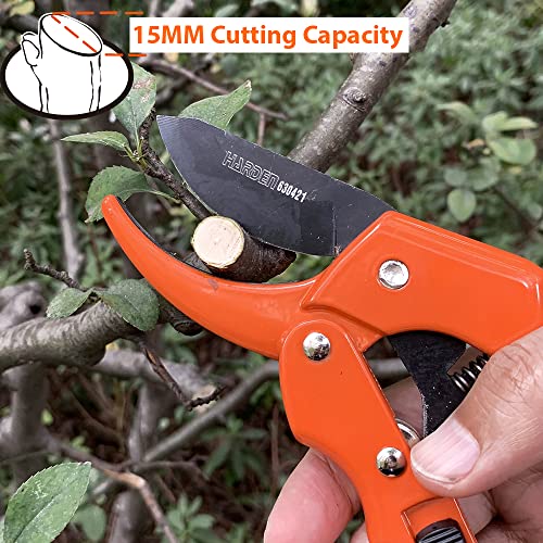 Harden 8" (200mm) Garden Pruner, SK5 Steel Blade, Designed to Cut 1.5 cm Diameter Wood, One-Handed Safety Lock - 630421 - Image 3