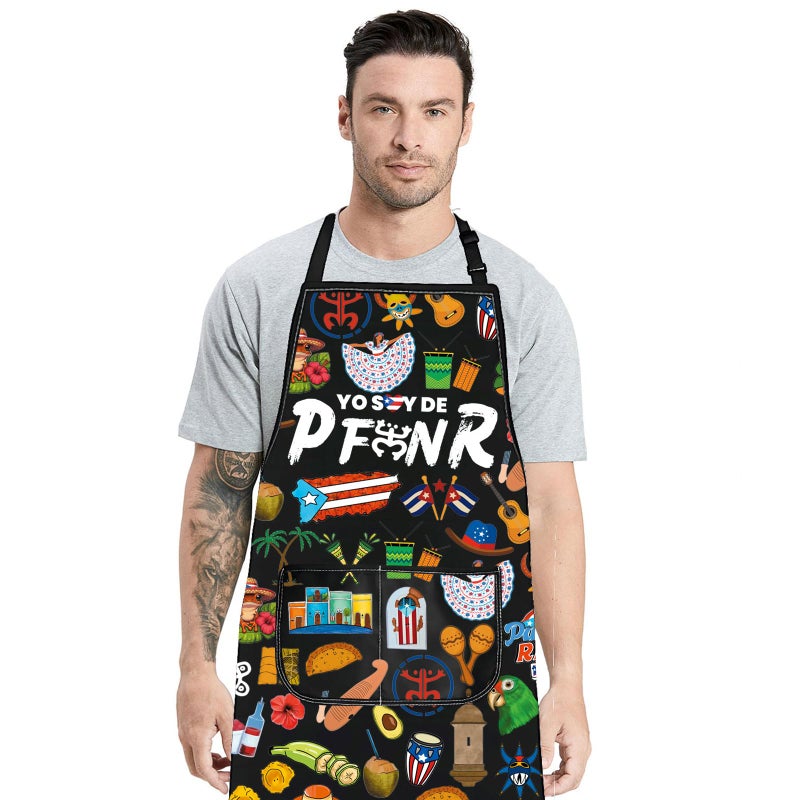 G2TUP Puerto Rico Cooking Apron Puerto Rico Souvenirs Apron Puerto Rico Flag Apron Puerto Rico Coqui Gifts Latina Gifts (Yo soy de ap) - Image 3
