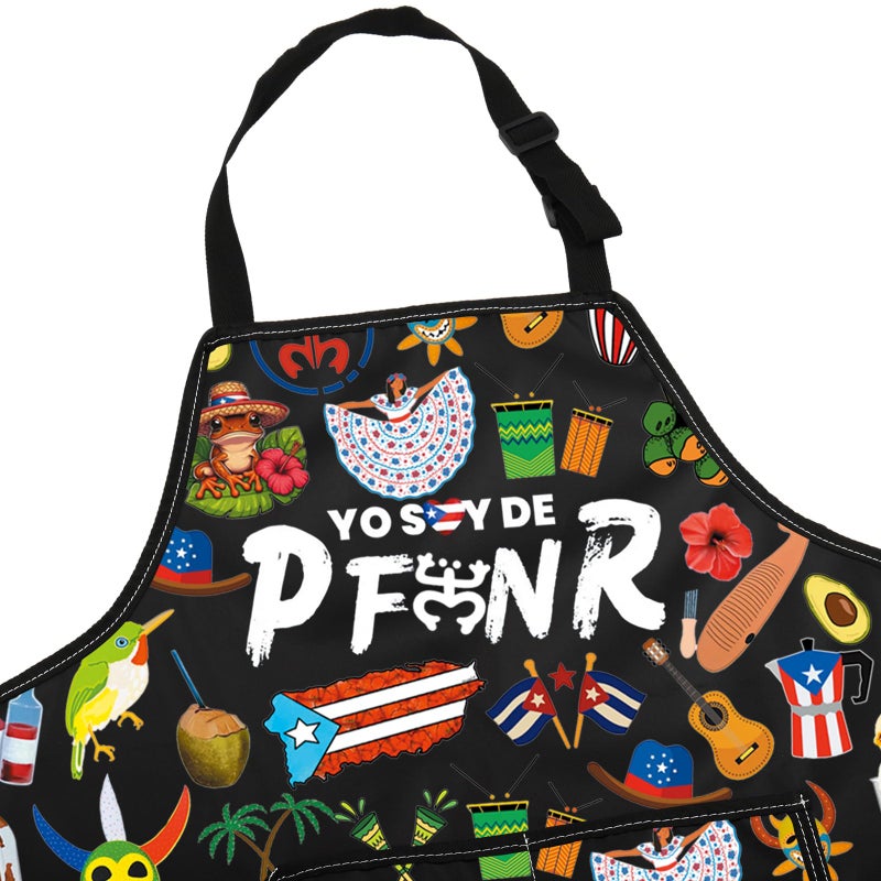 G2TUP Puerto Rico Cooking Apron Puerto Rico Souvenirs Apron Puerto Rico Flag Apron Puerto Rico Coqui Gifts Latina Gifts (Yo soy de ap) - Image 4