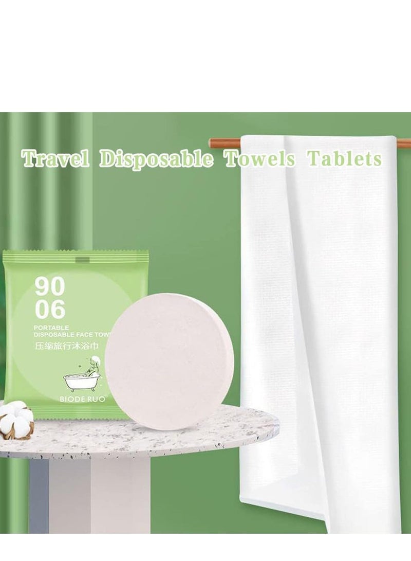 SOLARAE 2 Pcs Portable Mini Compressed Towel Travel Disposable Towels Tablets Soft Wipes Expandable Compact Washcloths for Home Camping Hiking - Image 2