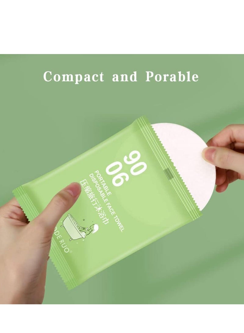 SOLARAE 2 Pcs Portable Mini Compressed Towel Travel Disposable Towels Tablets Soft Wipes Expandable Compact Washcloths for Home Camping Hiking - Image 4
