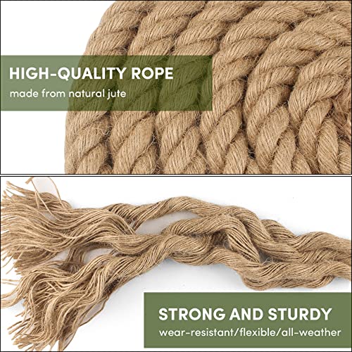 BALAVA Manila Rope 3/4in x 100ft,Thick Natural Hemp Rope,Large Decorative Nautical Ropes,Twisted Manila Ropes Great for Gardening,Railings,Hammock Nautical - Image 2