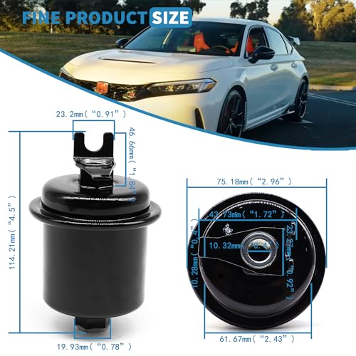 OXCANO Gasoline Fuel Filter 16010-ST5-931 16010-ST5-E02 High Performance Compatible with 1988-2004 Honda Civic Accord Prelude CR-V Odyssey Acura Integra CL EL RL TL Fuel Injected Gasoline Engines PF-1200 - Image 2