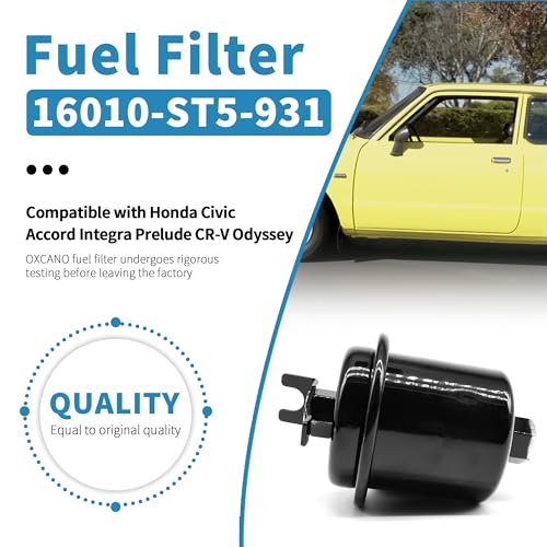 OXCANO Gasoline Fuel Filter 16010-ST5-931 16010-ST5-E02 High Performance Compatible with 1988-2004 Honda Civic Accord Prelude CR-V Odyssey Acura Integra CL EL RL TL Fuel Injected Gasoline Engines PF-1200 - Image 3