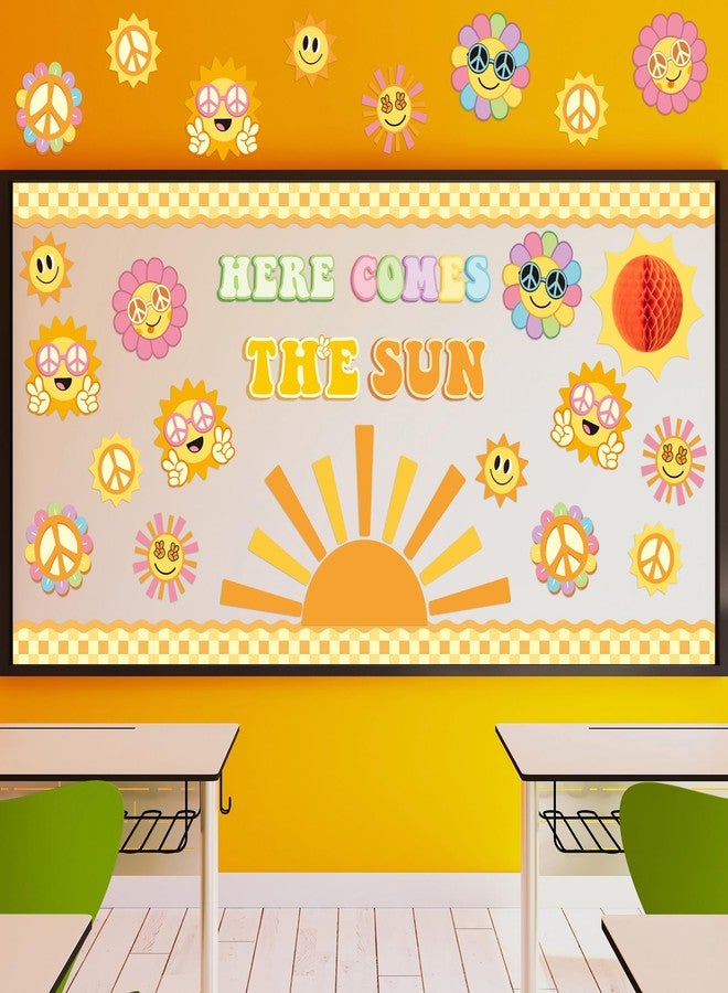 Xqumoi زينة لوحة إعلانات Xqumoi Retro Here Comes The Sun - 84 قطعة من ملصقات الأسماء بنمط الهيبي البوهيمي الرائع، حواف مربعة الشكل، ديكور جداري للسبورة، مناسب للعودة إلى المدرسة، رياض الأطفال، ورياض الأطفال - Image 4
