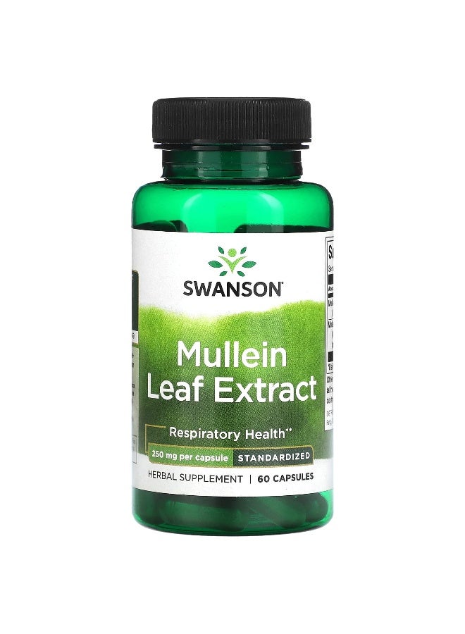 SWANSON سوانسون، مستخلص ورق المولين، 250 ملغ، 60 كبسولة - Image 1