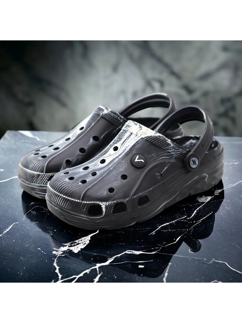 SVAAR Men's Marble Effect Classic Clogs || Sandals with Adjustable Back Strap for Men - Image 3