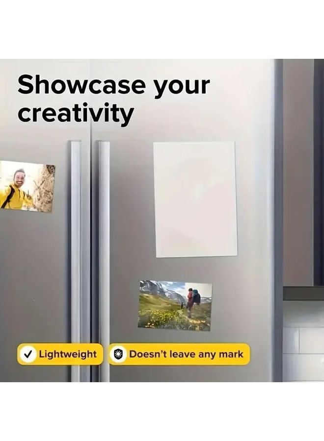 100 قطعة من النقاط المغناطيسية ذاتية اللصق، مغناطيس معدني قابل لإعادة الوضع، ملصقات مغناطيسية صغيرة دائرية باللونين الأبيض والأسود - Image 4