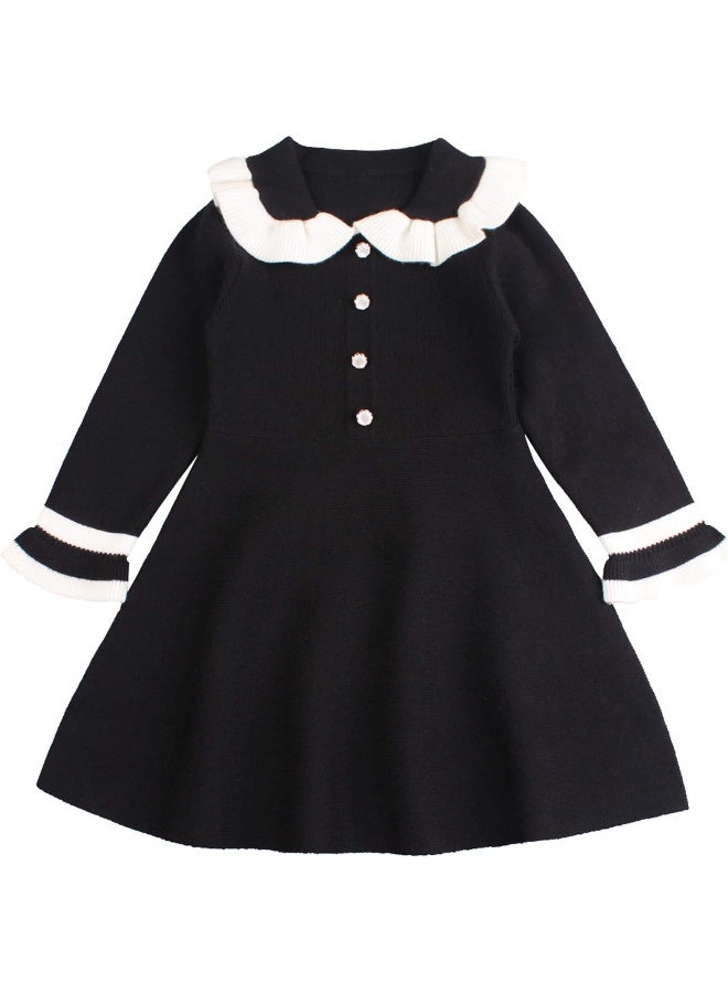 WeddingPach Ruffles Baby Girls Cardigan Warm Infant Toddler Sweater Dress Girls Long Sleeve V-Neck Cardigans Autumn Winter  - Image 1