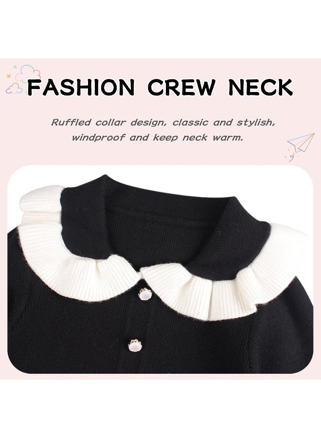 WeddingPach Ruffles Baby Girls Cardigan Warm Infant Toddler Sweater Dress Girls Long Sleeve V-Neck Cardigans Autumn Winter  - Image 3