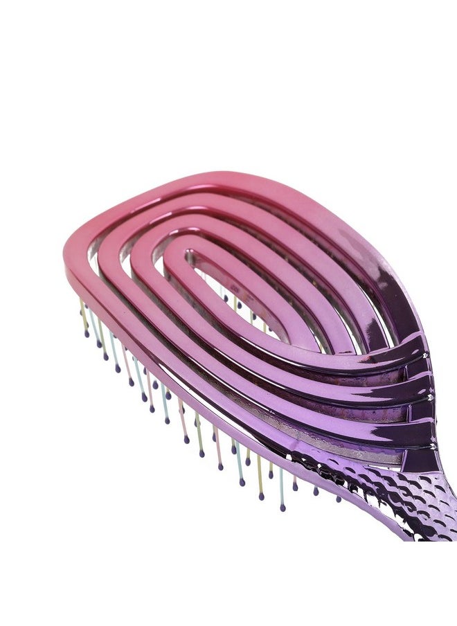 Candy Brush Candybrush Curved Vented Hair Brush Detangling For Blow Drying Colorful Wet Brushes For Straight Fine Hair For Women Round Styling Spiral Detangler Soft Bristles Medium Pinkpurple Gradient  - Image 4