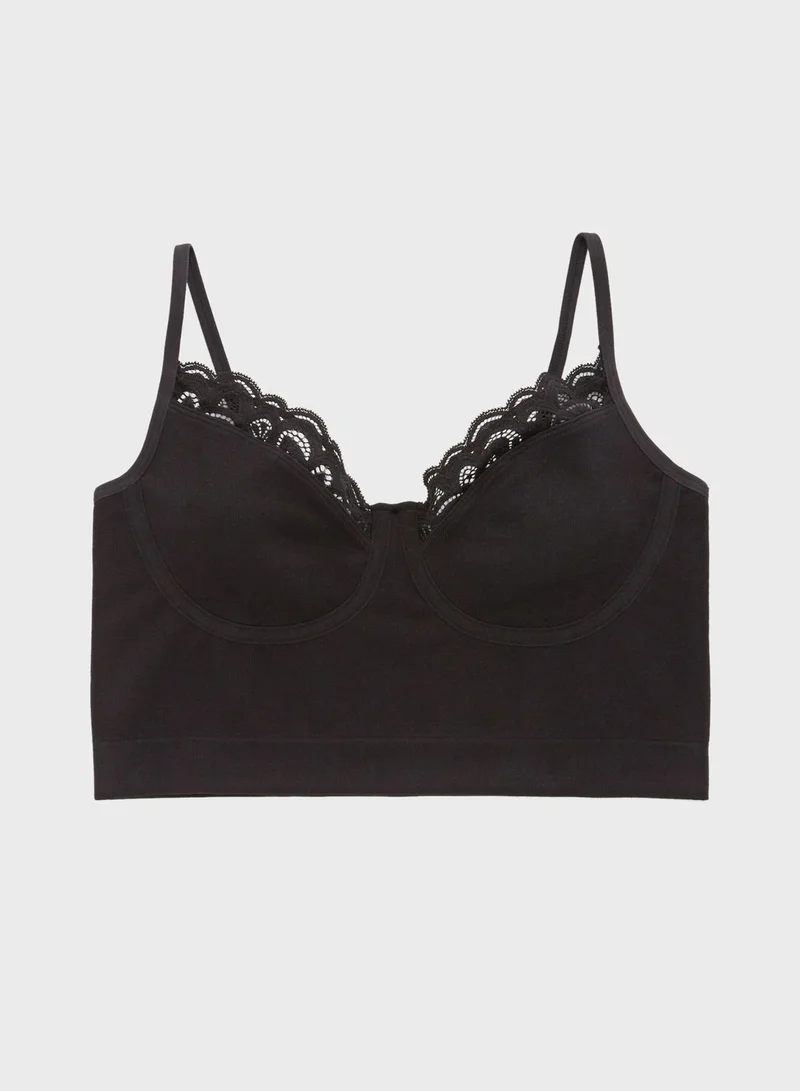 آري من امريكان ايجل Lace Trim Knitted Bra