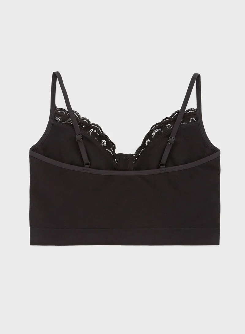 آري من امريكان ايجل Lace Trim Knitted Bra