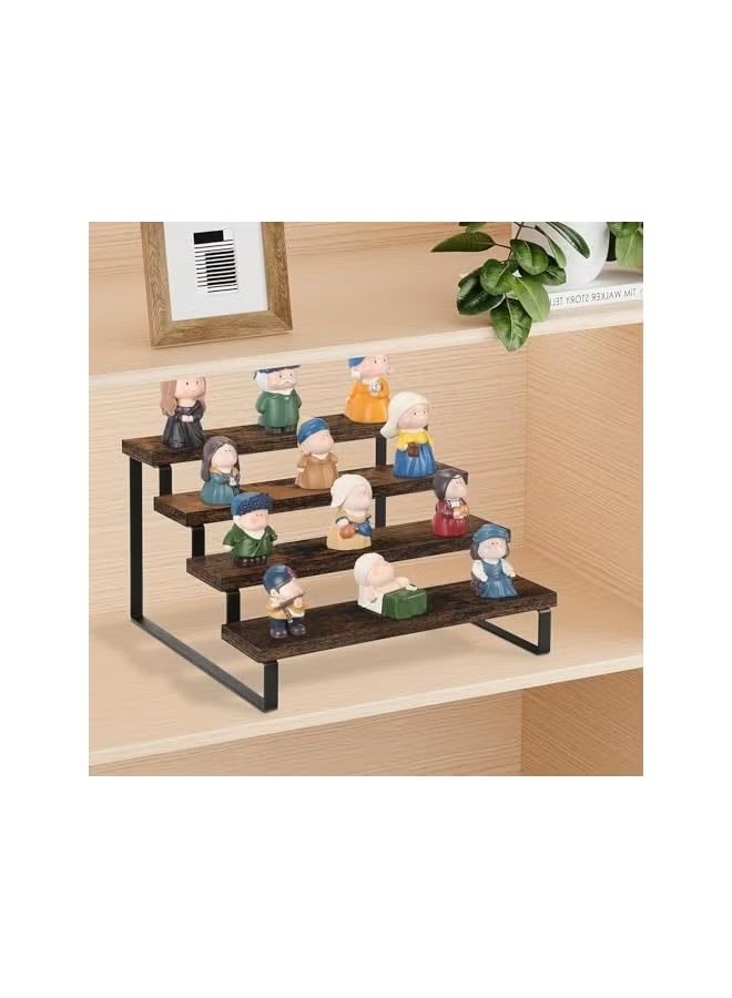 الإخوة حامل عرض خشبي، حامل منظم للعطور من 4 طبقات، أرفف عرض متوافقة مع شخصيات فانكو بوب، كب كيك، عطر، حلوى، حامل كب كيك من 4 طبقات، أرفف حلوى للحفلات - Image 5