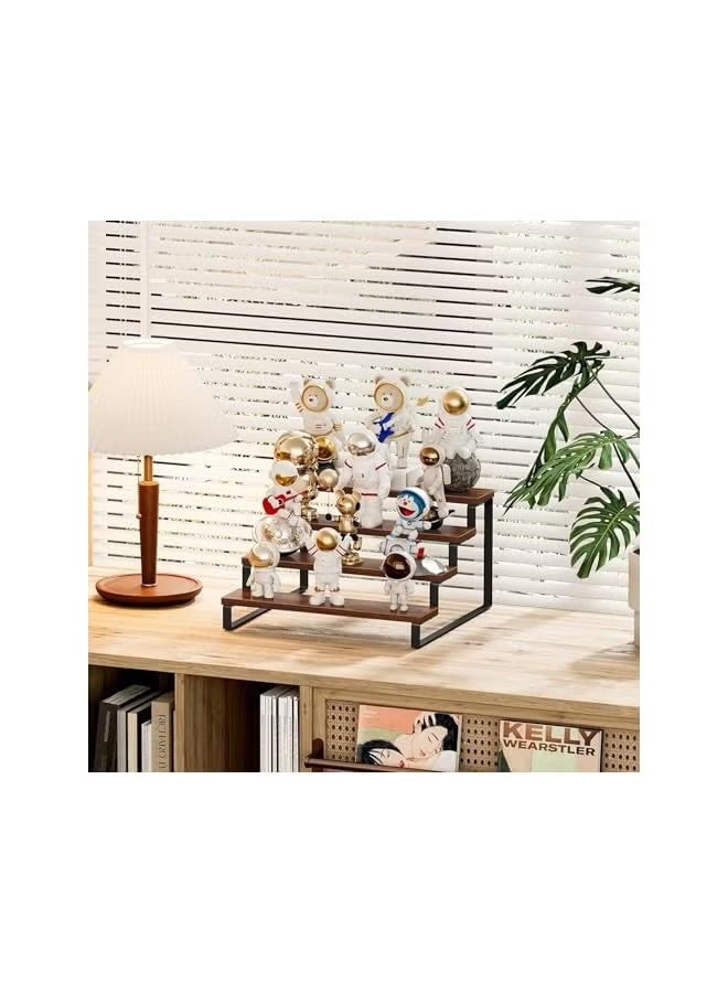 الإخوة حامل عرض خشبي، حامل منظم للعطور من 4 طبقات، أرفف عرض متوافقة مع شخصيات فانكو بوب، كب كيك، عطر، حلوى، حامل كب كيك من 4 طبقات، أرفف حلوى للحفلات - Image 4