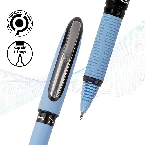 Luxor Schneider, One Hybrid Roller Ball Pen, Pack of 2, 0.3 mm Needle Tip, Ink Colour - Black, 2500 metres writing length, Cap off Time 2-3 days - Image 3