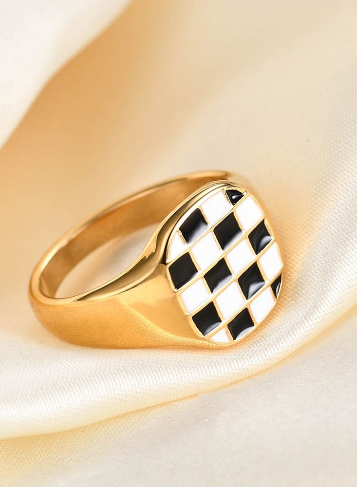 Loquat Stainless Steel Solid Polished Signet Ring