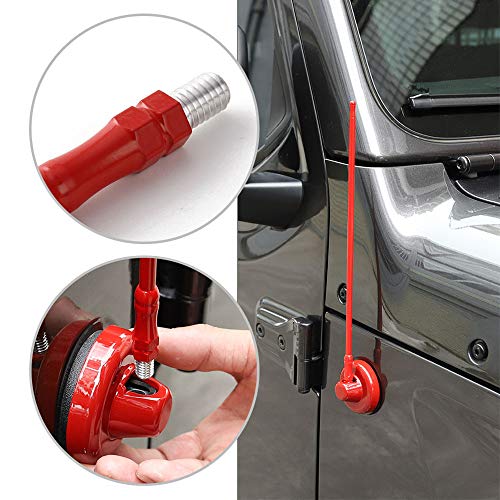 JeCar 13 Inch Reflex Short Antenna Replacement for JK JL JT Accessories Metal ABS Antenna Designed for Optimized FM/AM Reception for Jeep Wrangler JT JK JL Unlimited Sport Rubicon Sahara 2007-2019 Red - Image 2
