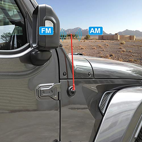 JeCar 13 Inch Reflex Short Antenna Replacement for JK JL JT Accessories Metal ABS Antenna Designed for Optimized FM/AM Reception for Jeep Wrangler JT JK JL Unlimited Sport Rubicon Sahara 2007-2019 Red - Image 3