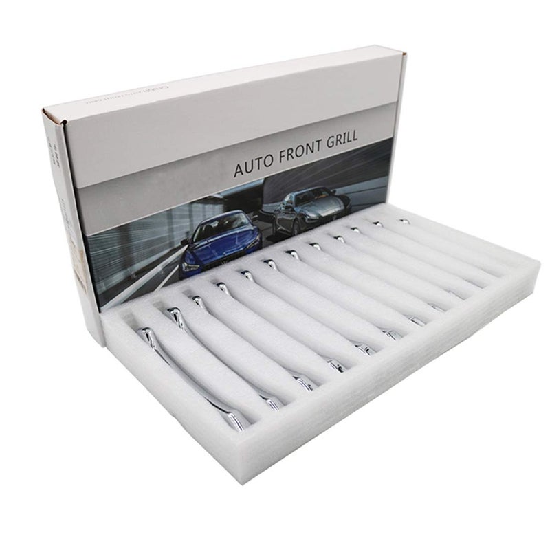 YOCTM تقليم كروم لشبكة أمامية متوافق مع مازيراتي جيبلي 2013 2014 2015 2016 2017 قطع غيار وإكسسوارات تزيين شبكة أمامية 12 قطعة - Image 4