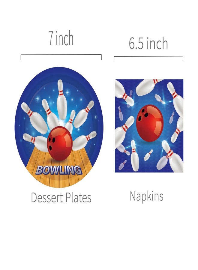 Lide Road Bowling Party Plates and Napkins Serves 24 Gusets 64 Pcs Bowling Theme Party Supplies Bowling Party Paper Plates, Bowling Party Napkins for Bowling Birthday Party Supplies Sports Theme Party Pack - Image 3