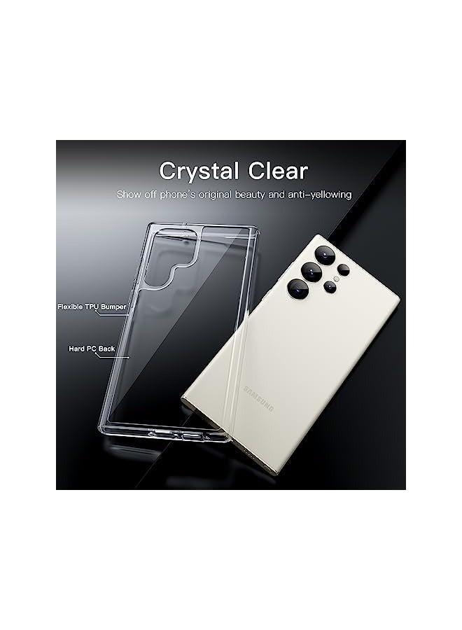 جي تيك جراب لهاتف Samsung Galaxy S23 Ultra 5G مقاس 6.8 بوصة، غطاء حماية مقاوم للصدمات غير قابل للاصفرار، وظهر صلب من البولي كربونات مضاد للخدش (شفاف) - Image 3