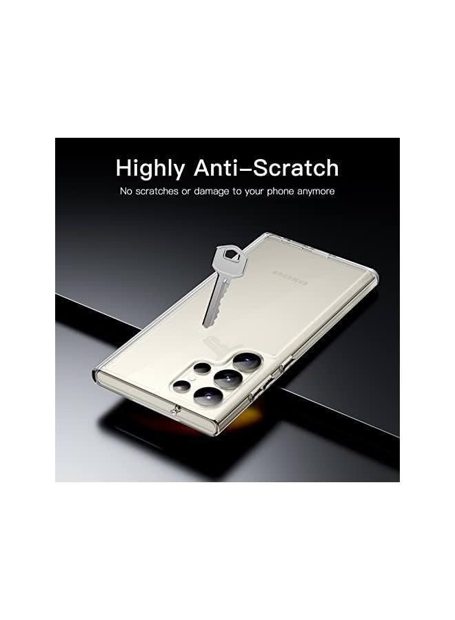 جي تيك جراب لهاتف Samsung Galaxy S23 Ultra 5G مقاس 6.8 بوصة، غطاء حماية مقاوم للصدمات غير قابل للاصفرار، وظهر صلب من البولي كربونات مضاد للخدش (شفاف) - Image 4