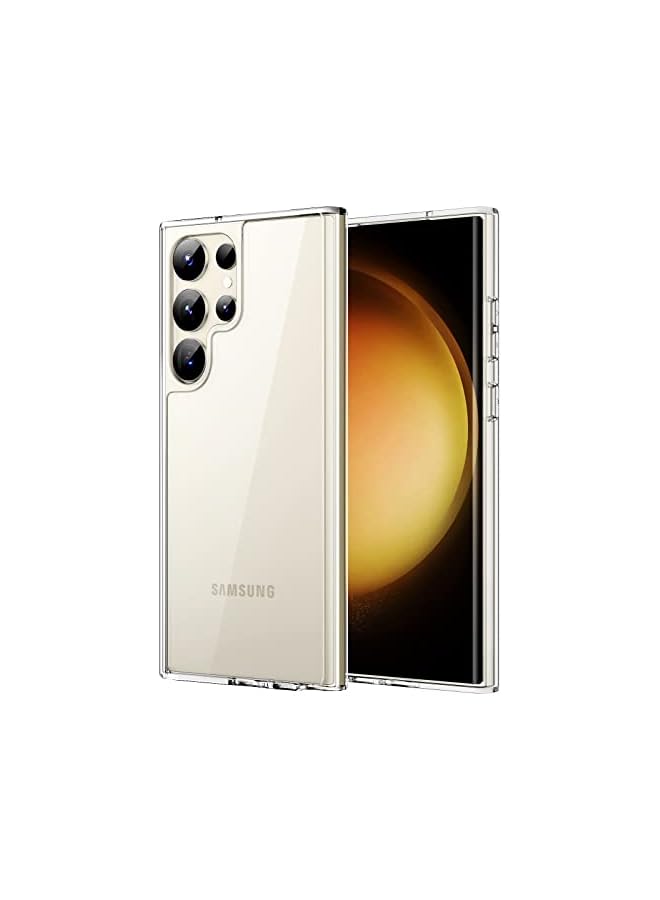 جي تيك جراب لهاتف Samsung Galaxy S23 Ultra 5G مقاس 6.8 بوصة، غطاء حماية مقاوم للصدمات غير قابل للاصفرار، وظهر صلب من البولي كربونات مضاد للخدش (شفاف) - Image 1