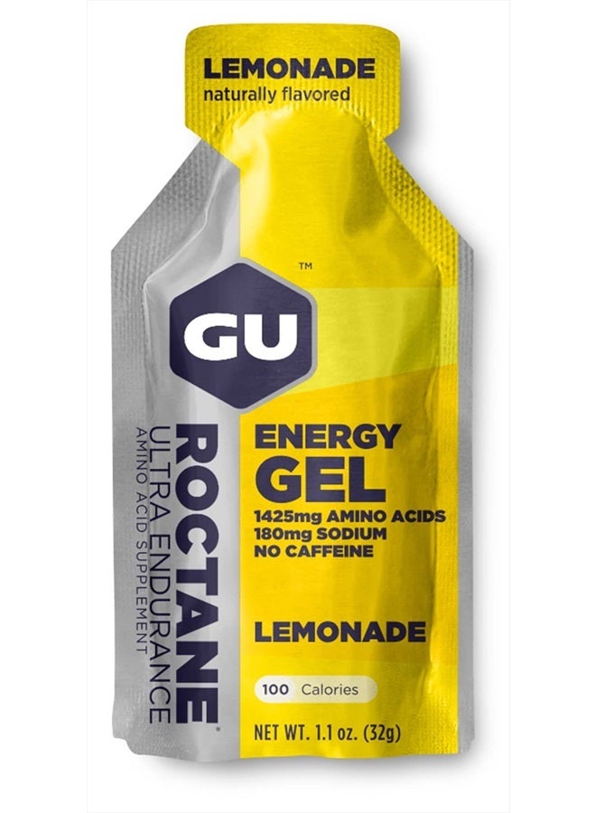GU Energy Roctane Ultra Endurance Energy Gel, Vegan, Gluten-Free, Kosher, and Dairy-Free On-The-Go Sports Nutrition for Running, Biking, Hiking or Skiing, 24-Count, Lemonade - Image 1