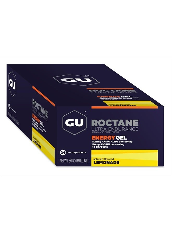 GU Energy Roctane Ultra Endurance Energy Gel, Vegan, Gluten-Free, Kosher, and Dairy-Free On-The-Go Sports Nutrition for Running, Biking, Hiking or Skiing, 24-Count, Lemonade - Image 3