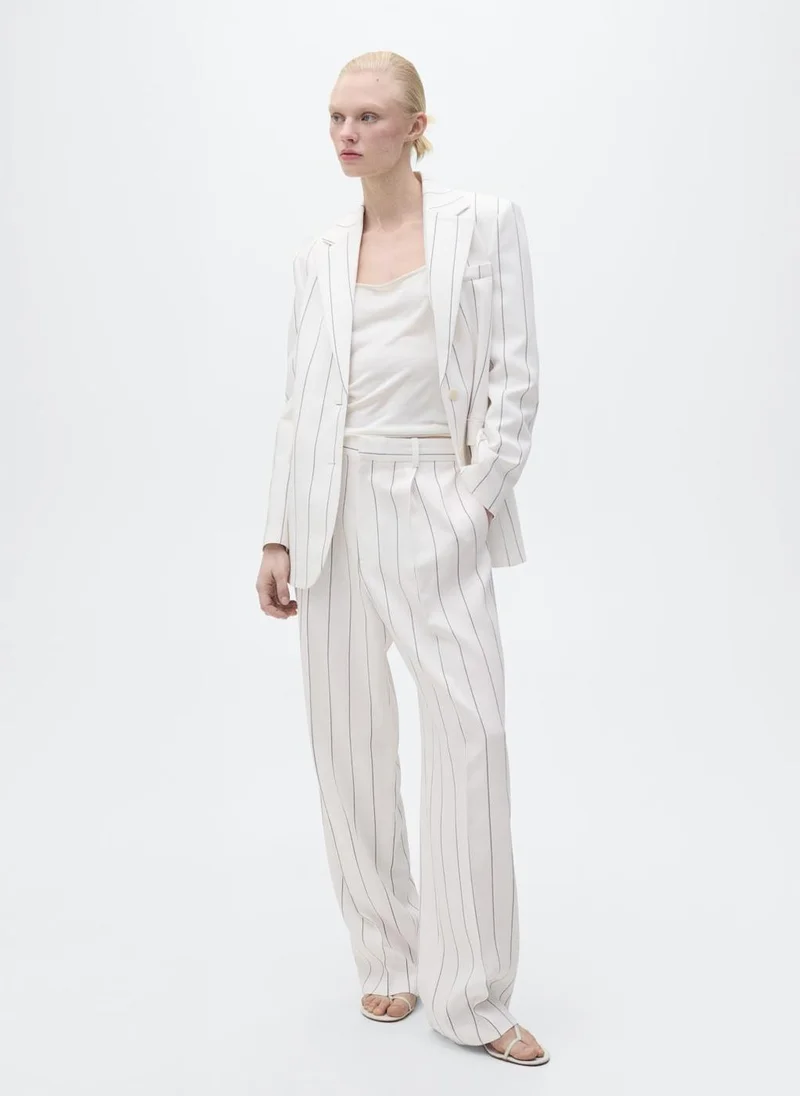 MANGO Striped Suit Pants