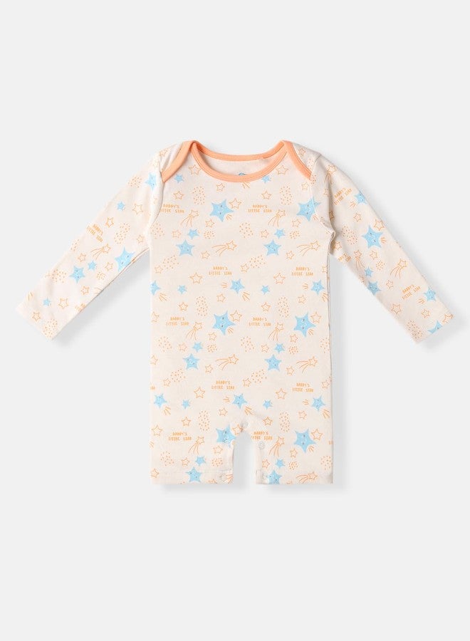 Nautinati Infants Soft Pure Cotton Printed Rompers With Snap Buttons| Packs | Age 0-2Years - Image 2