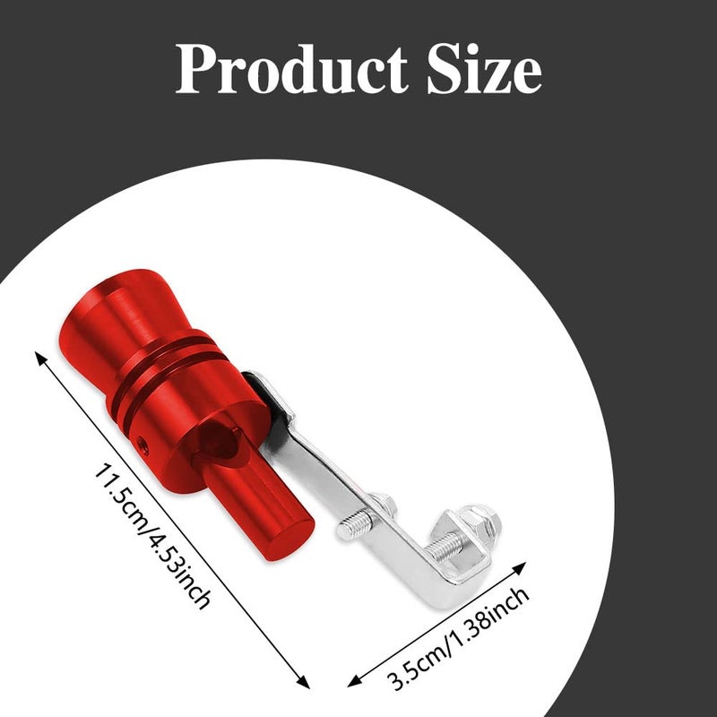 Middrivr 2PCS Car Turbo Whistle, Aluminum Alloy Universal Turbo Whistle, XL Size Aluminum Alloy Universal Turbo Sound Exhaust Muffler Pipe Whistle Car Roar Make (Red) - Image 2